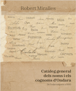 Catàleg general dels noms i cognoms d’Ondara. De l’edat mitjana a 1950.